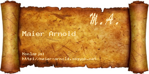 Maier Arnold névjegykártya