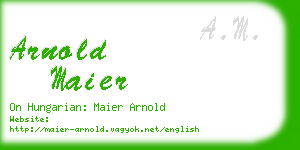 arnold maier business card